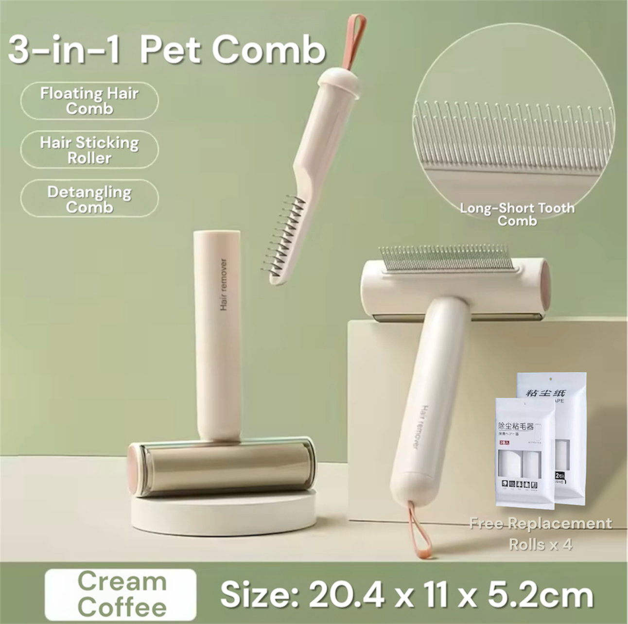 3-In-1 Multipurpose Dog/Cat Comb