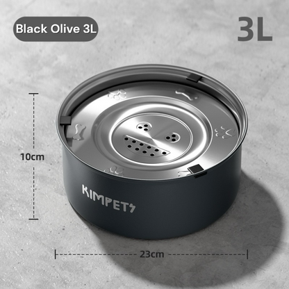 Anti-Splash Water Bowl for Dogs & Cats - Stainless Steel with Floating Disk