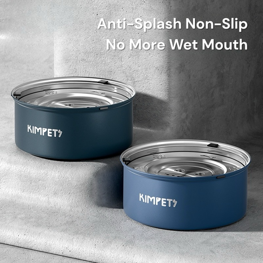 Anti-Splash Water Bowl for Dogs & Cats - Stainless Steel with Floating Disk