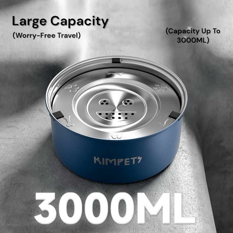 Anti-Splash Water Bowl for Dogs & Cats - Stainless Steel with Floating Disk