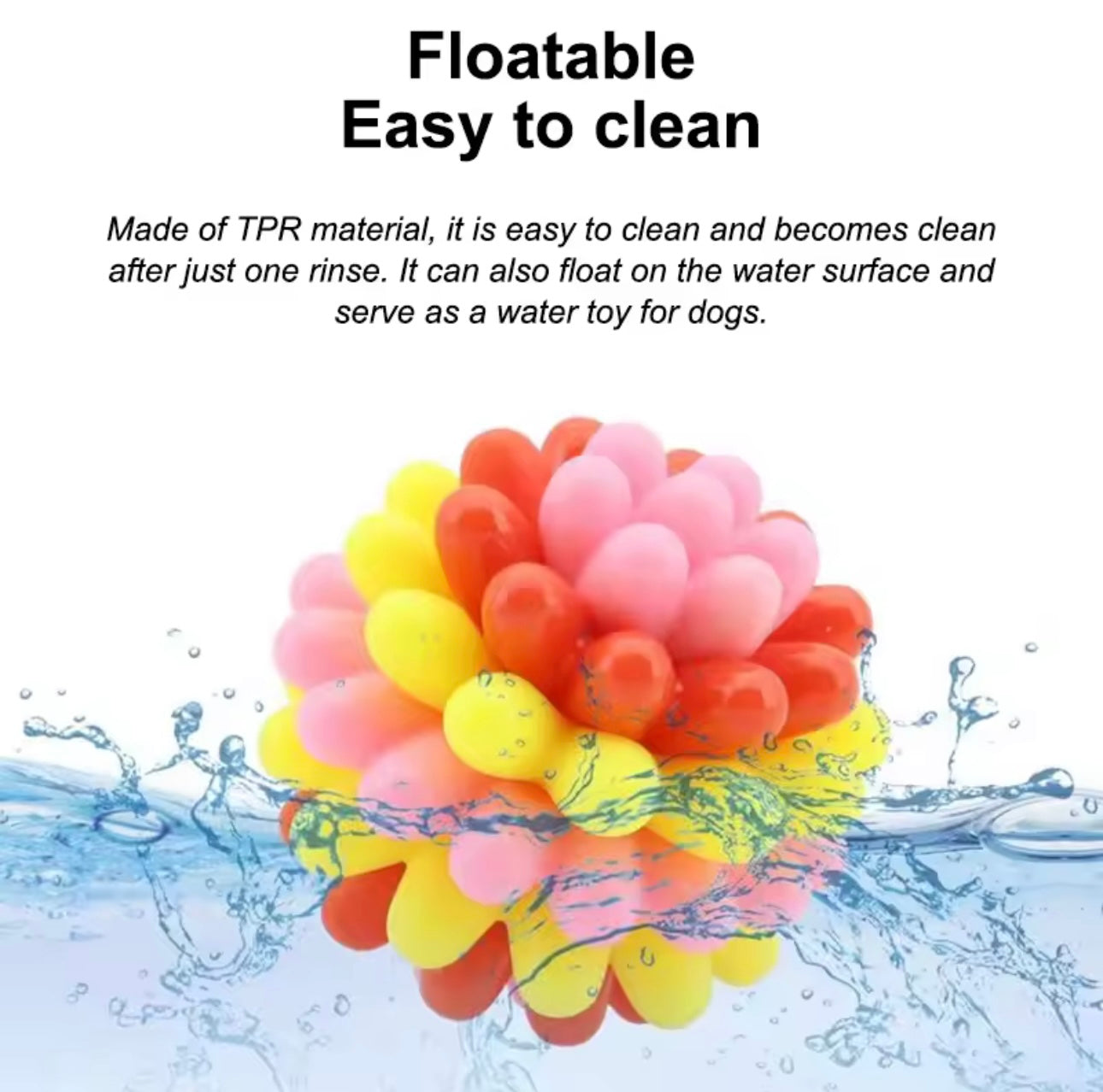Bite Resistant Toothbrushing Elastic Ball Toy - Colorful Pet Chewing Toy TPR