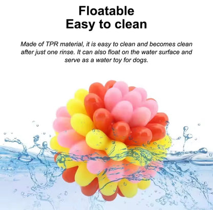 Bite Resistant Toothbrushing Elastic Ball Toy - Colorful Pet Chewing Toy TPR
