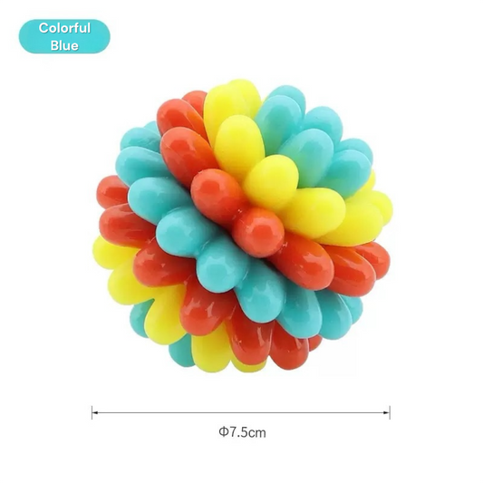 Bite Resistant Toothbrushing Elastic Ball Toy - Colorful Pet Chewing Toy TPR