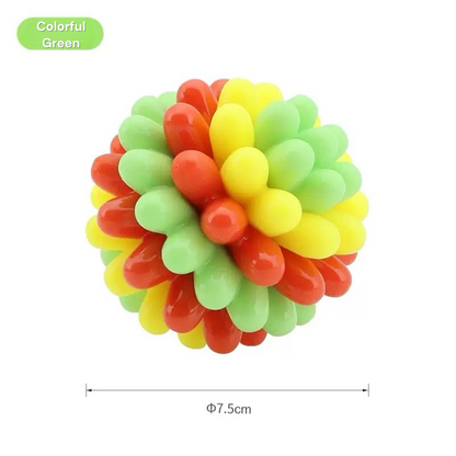Bite Resistant Toothbrushing Elastic Ball Toy - Colorful Pet Chewing Toy TPR
